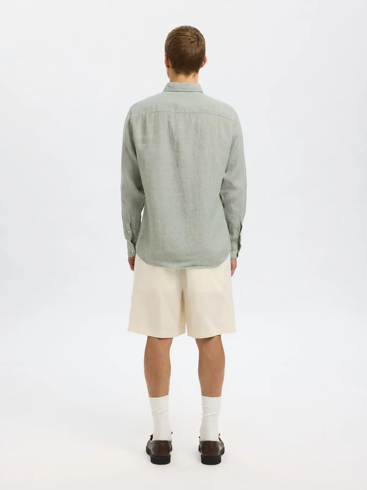 Selectedhomme slhregkylian mix shirt iceberg green mixed
