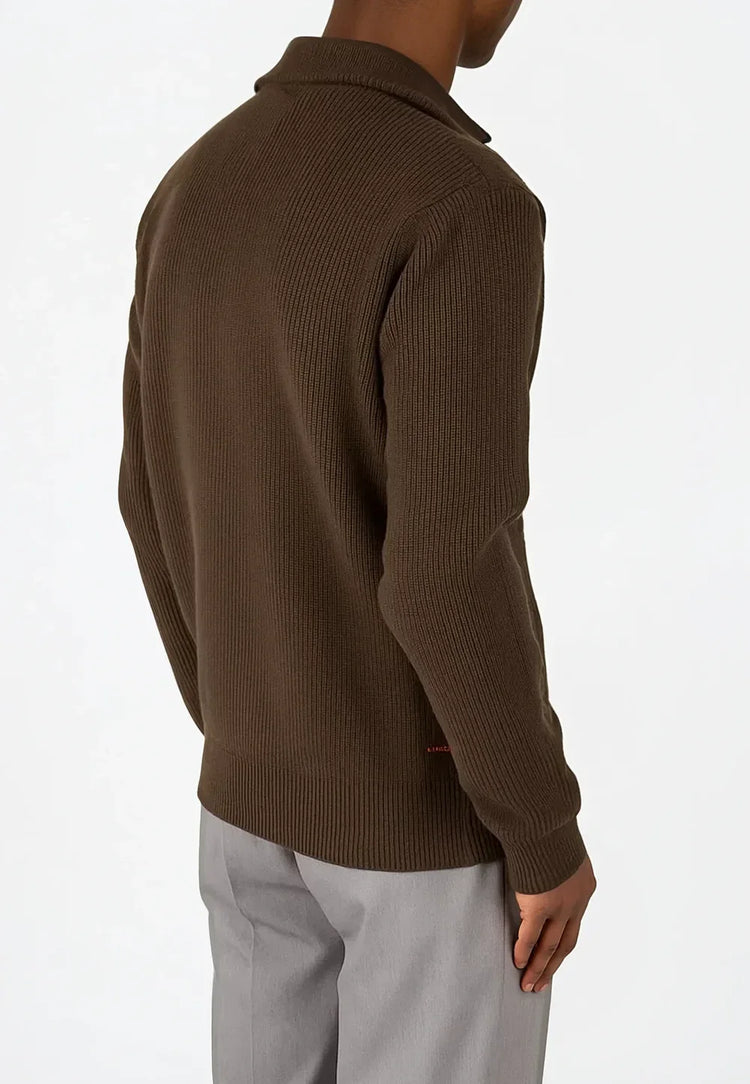 Ciszere reuben knitted half zip mocha brown