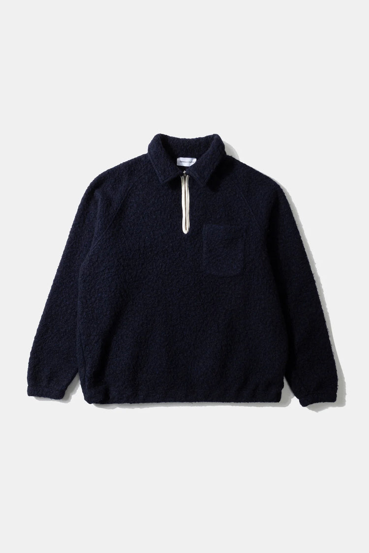 Edmmond unconventional zip polo plain navy