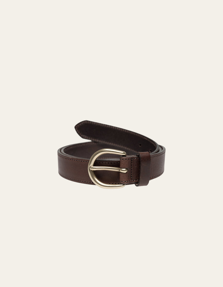 Les deux victor leather belt dark brown