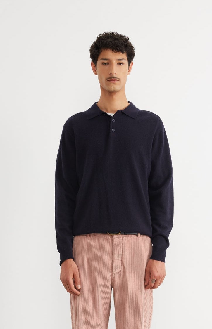 Edmmond wool polo navy