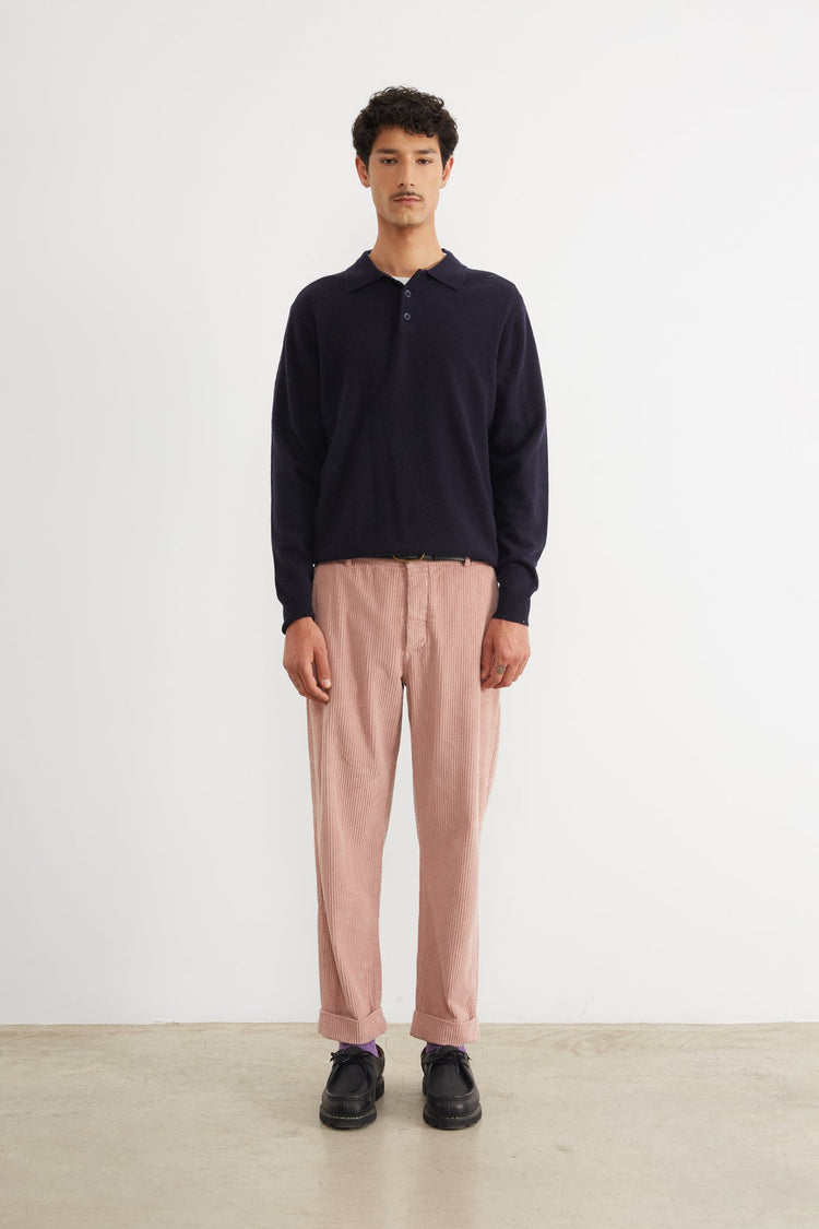 Edmmond wool polo navy