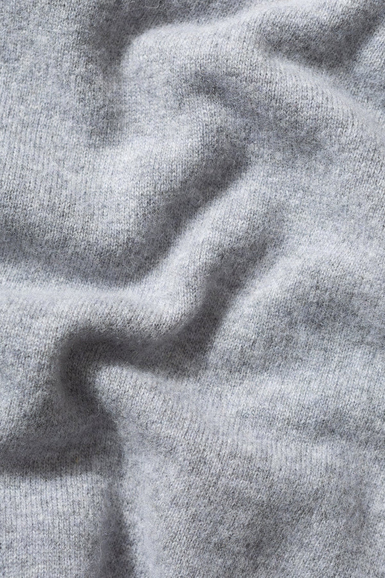 Edmmond wool polo plain grey melange