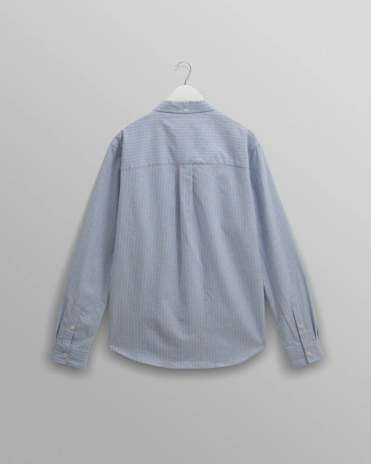 Wax london abingdon shirt prep stripe blue