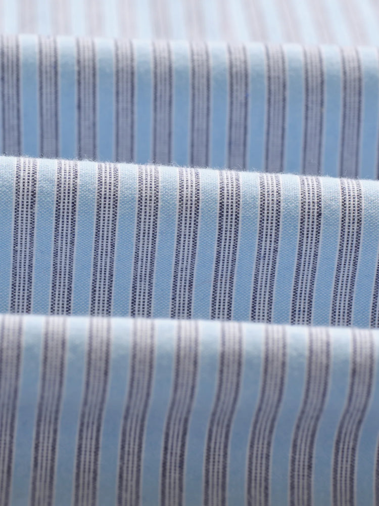 Wax london abingdon shirt prep stripe blue
