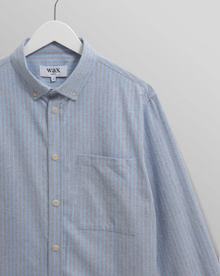 Wax london abingdon shirt prep stripe blue