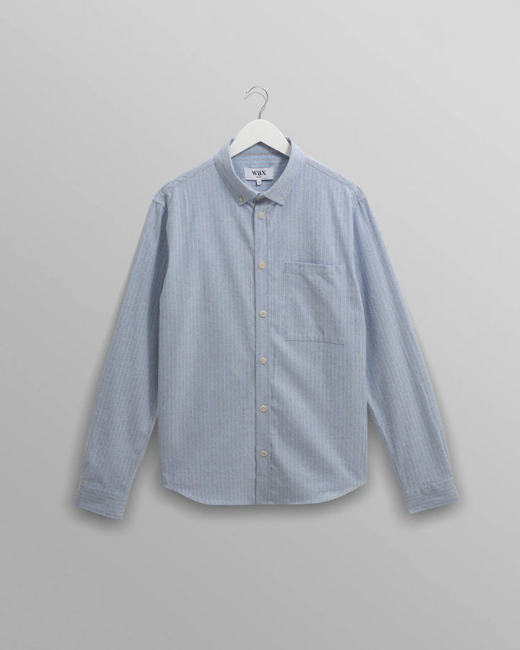 Wax london abingdon shirt prep stripe blue