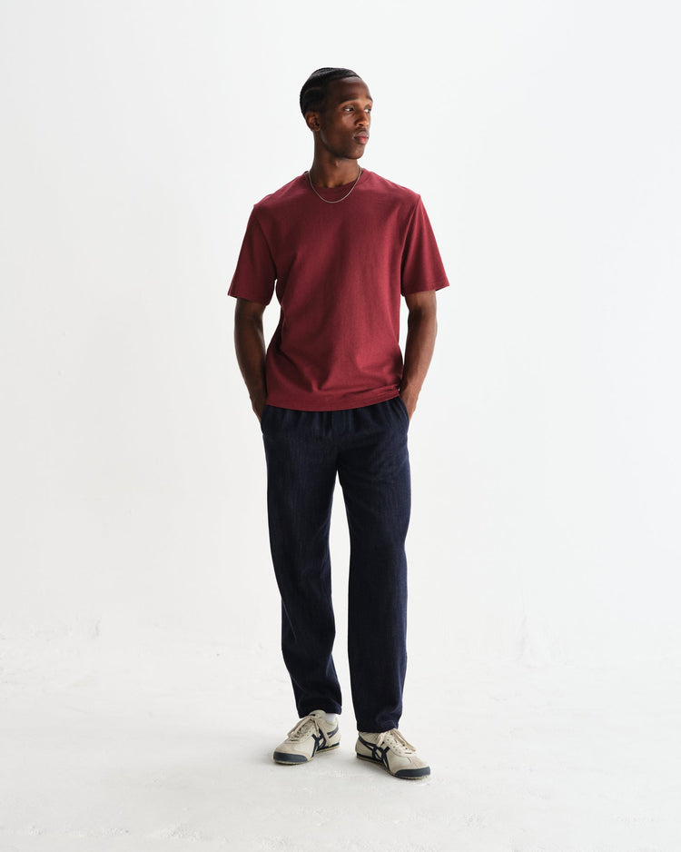 Wax london dean ss tee jolt burgundy
