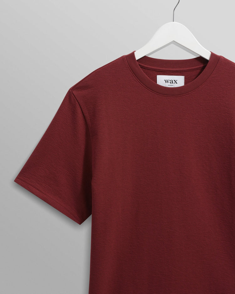 Wax london dean ss tee jolt burgundy