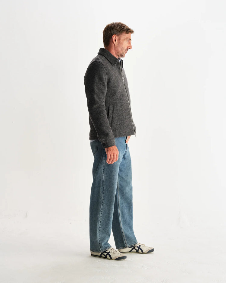 Wax london eldon mid grey boiled wool jacket