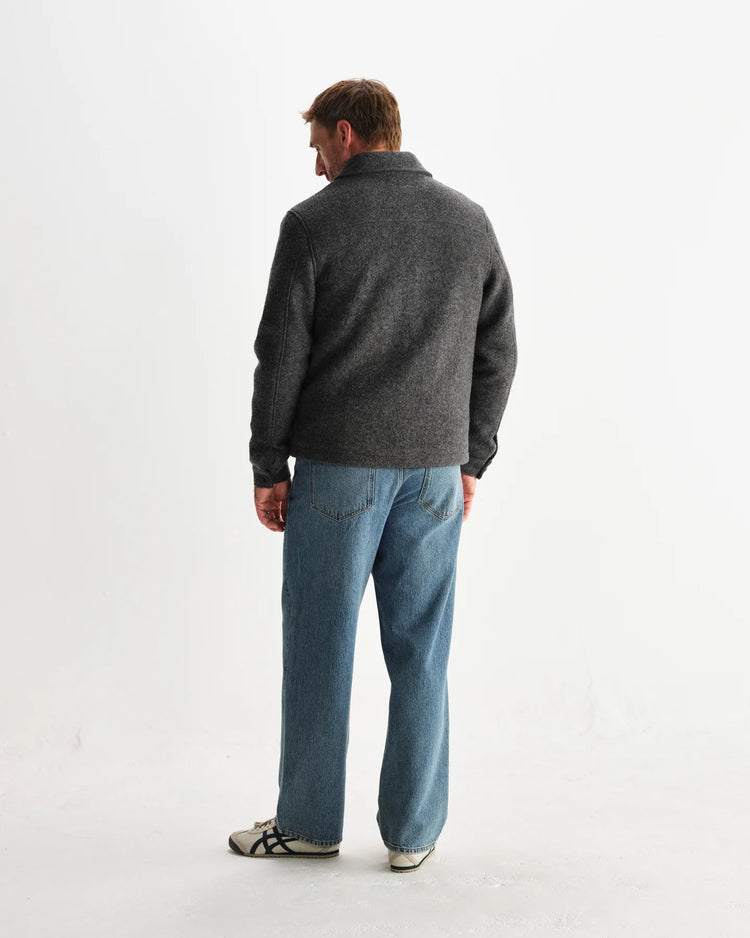 Wax london eldon mid grey boiled wool jacket