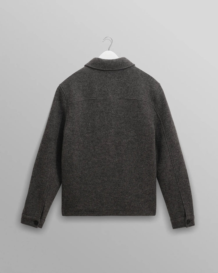 Wax london eldon mid grey boiled wool jacket