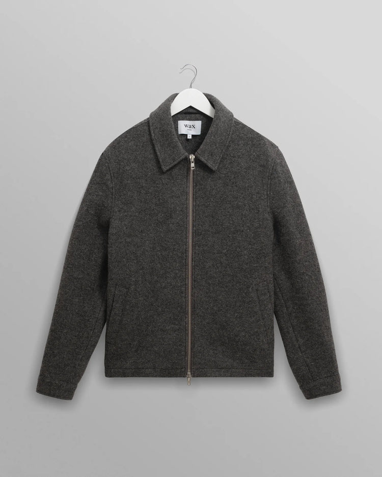 Wax london eldon mid grey boiled wool jacket