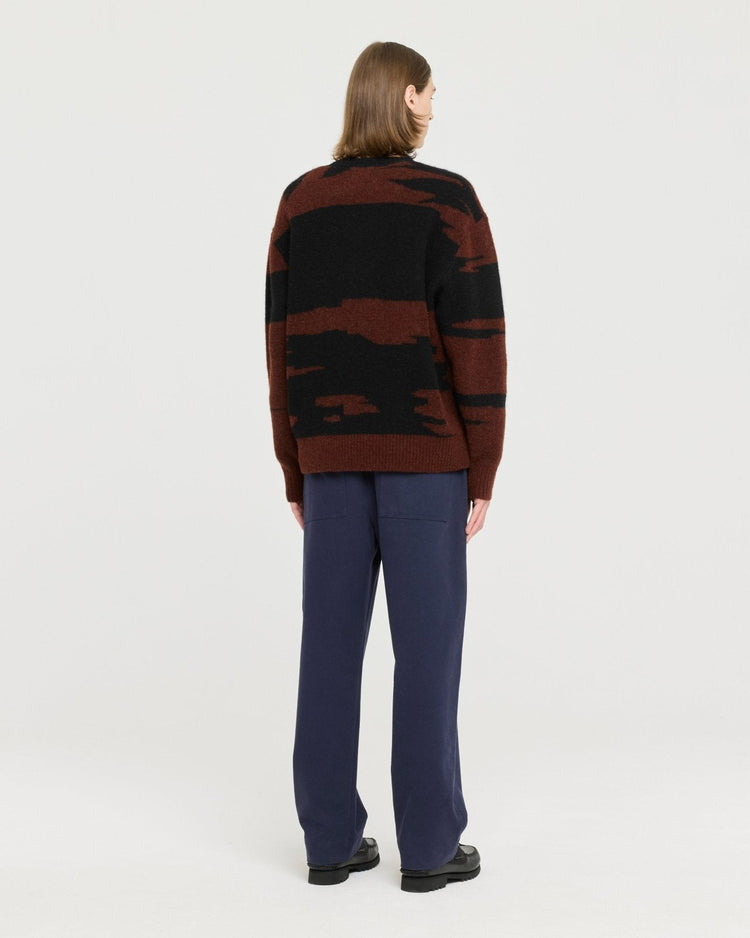 Castart hatching knit brown