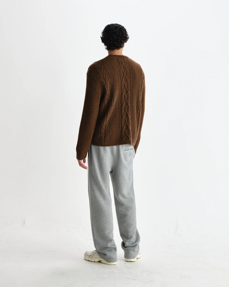 Wax london hyatt brush cable knit brown