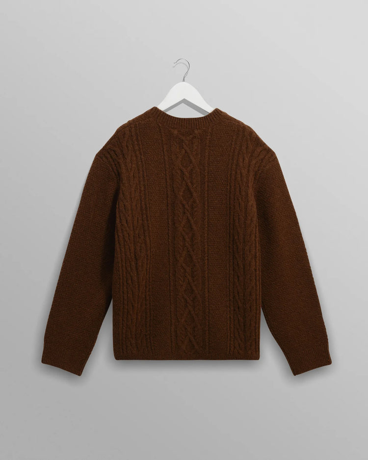 Wax london hyatt brush cable knit brown