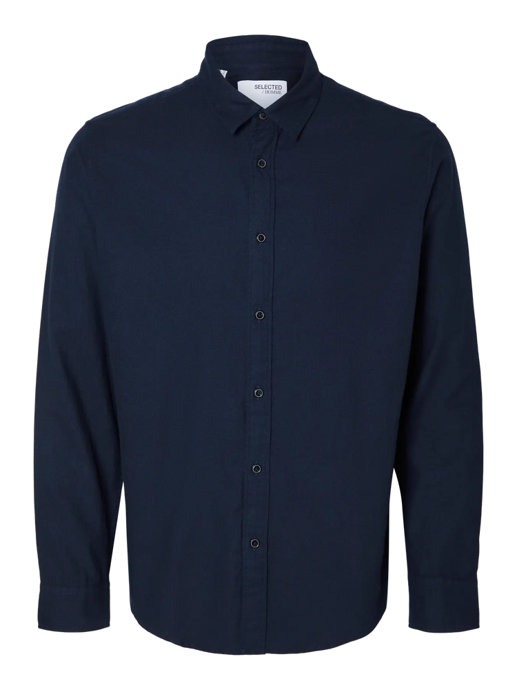 Selectedhomme slhslimowen-brushed shirt dark sapphire solid