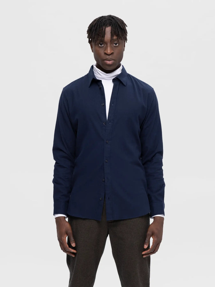Selectedhomme slhslimowen-brushed shirt dark sapphire solid