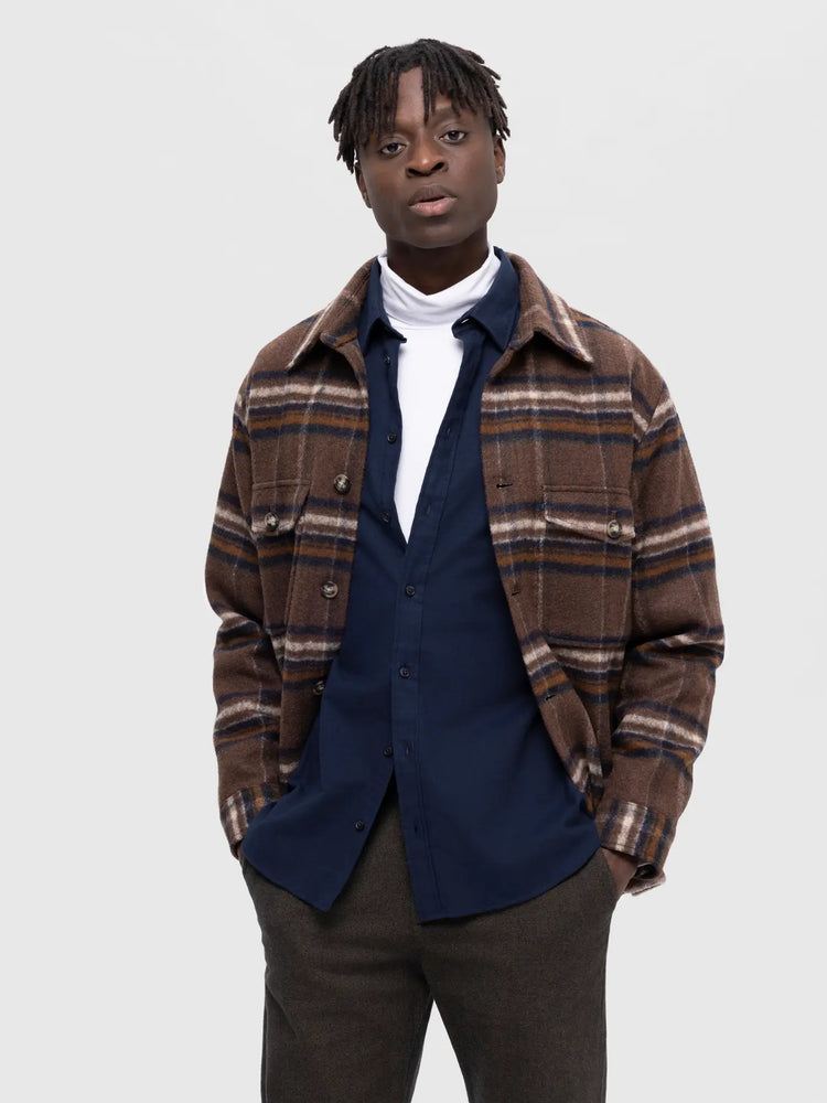Selectedhomme slhslimowen-brushed shirt dark sapphire solid