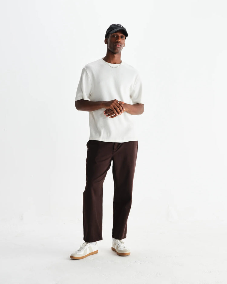 Wax london kurt trouser organic cotton twill dark brown