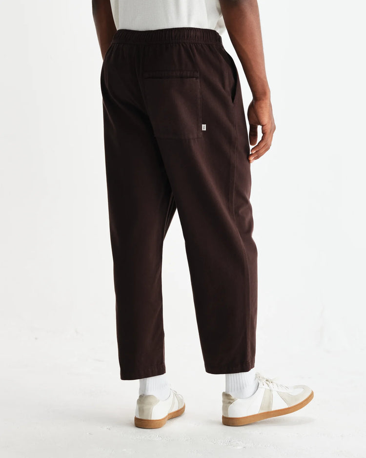 Wax london kurt trouser organic cotton twill dark brown