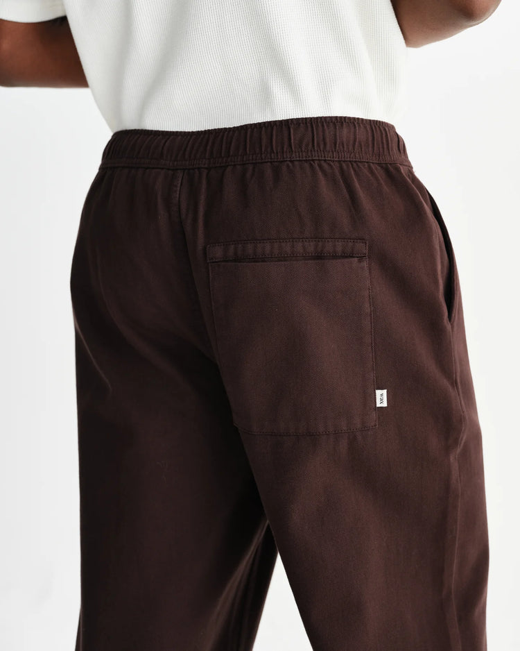Wax london kurt trouser organic cotton twill dark brown