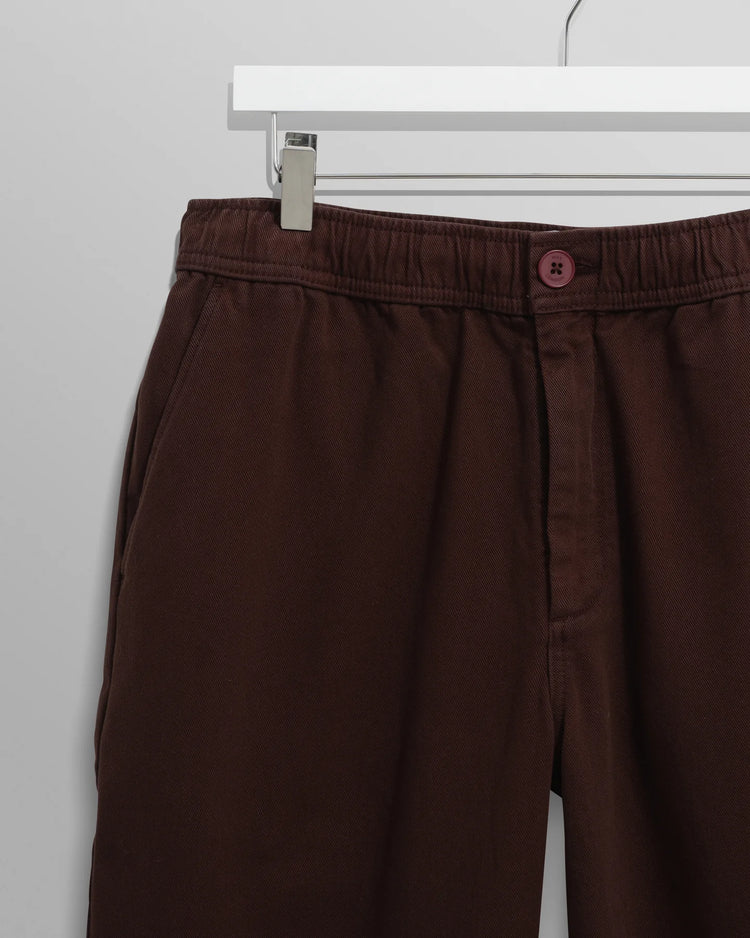 Wax london kurt trouser organic cotton twill dark brown