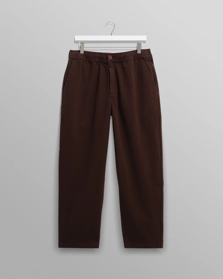 Wax london kurt trouser organic cotton twill dark brown