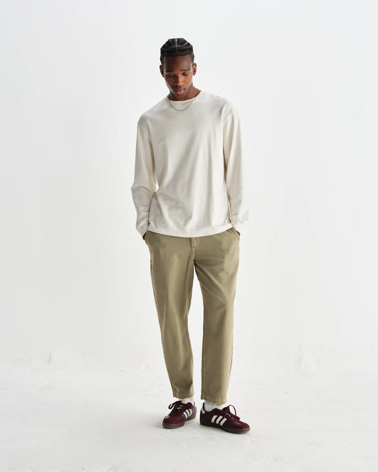 Wax london kurt trouser organic cotton twill light khaki