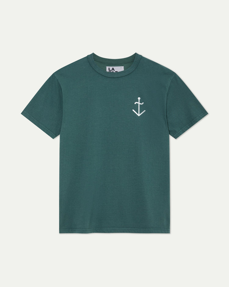 La paz dantas logo t-shirt dark green off white