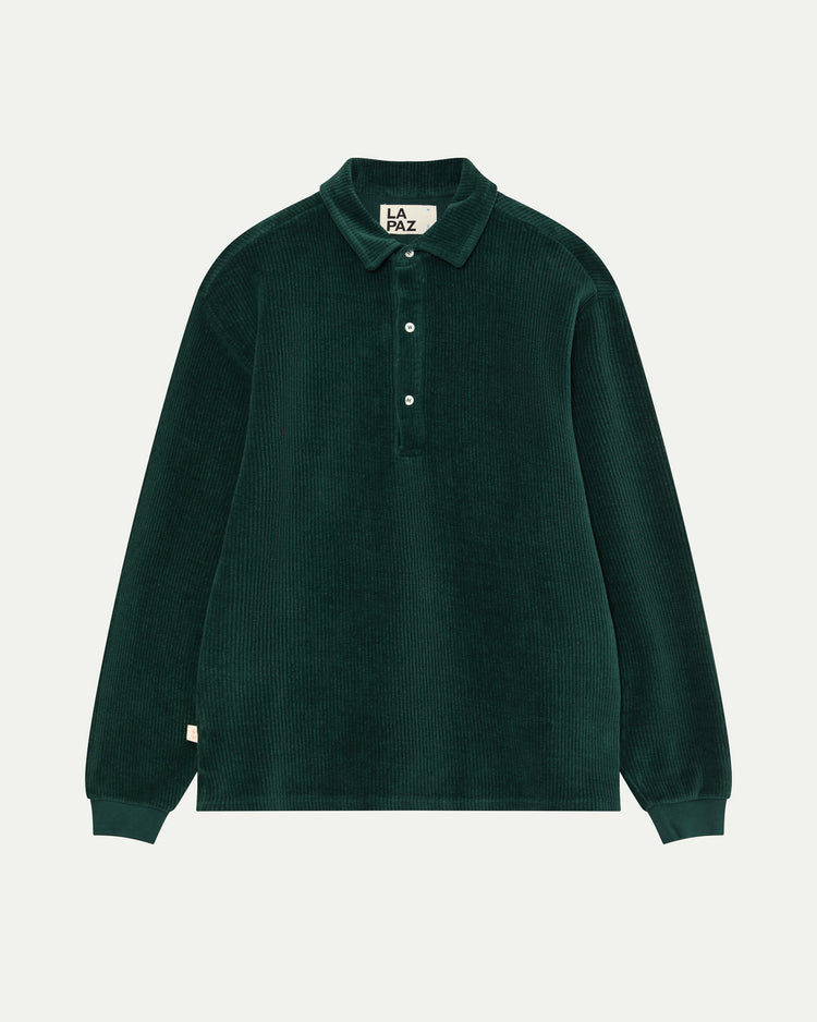 La paz mesquita long sleeve polo ribbed dark green