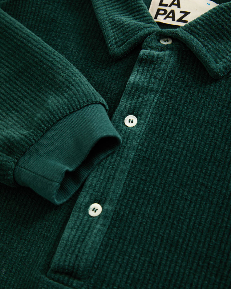 La paz mesquita long sleeve polo ribbed dark green