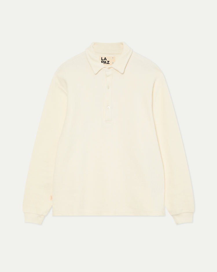 La paz mesquita long sleeve polo ribbed off-white