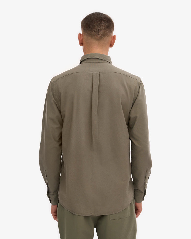Colorful standard organic button down shirt cs4002 dusty olive