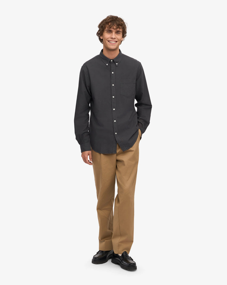 Colorful standard organic button down shirt cs4002 lava grey