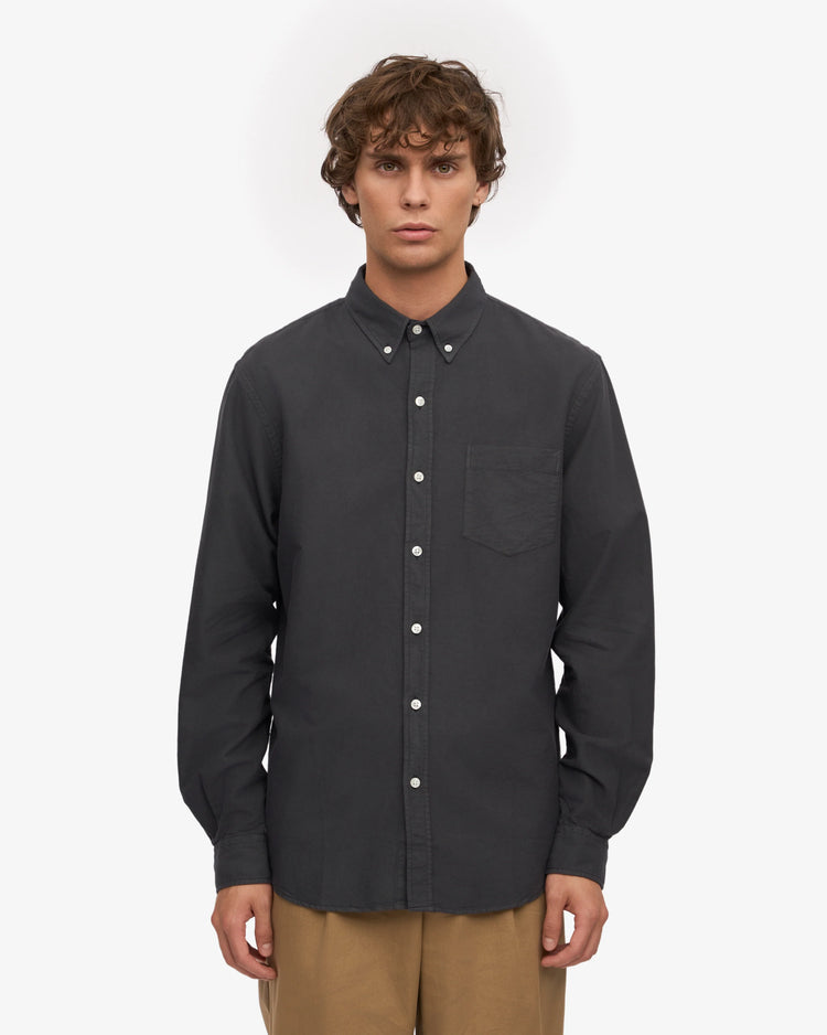 Colorful standard organic button down shirt cs4002 lava grey