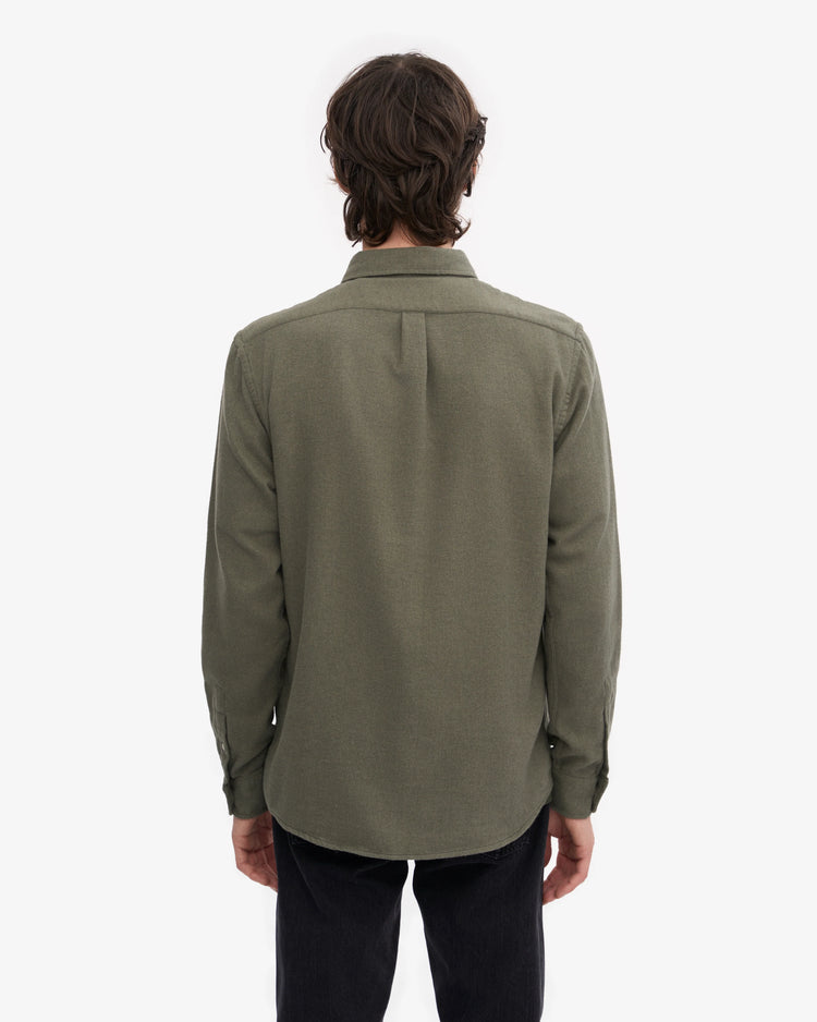 Colorful standard organic flannel shirt dusty olive