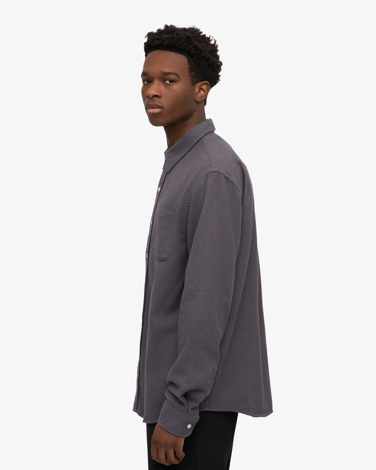 Colorful standard organic flannel shirt lava grey