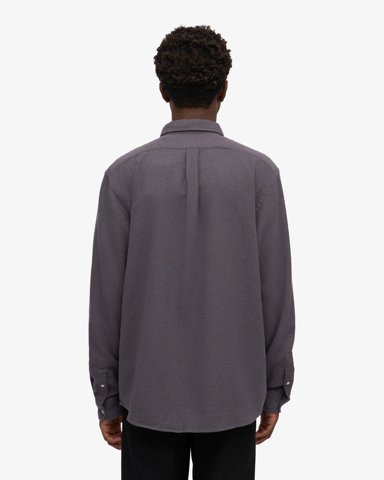 Colorful standard organic flannel shirt lava grey