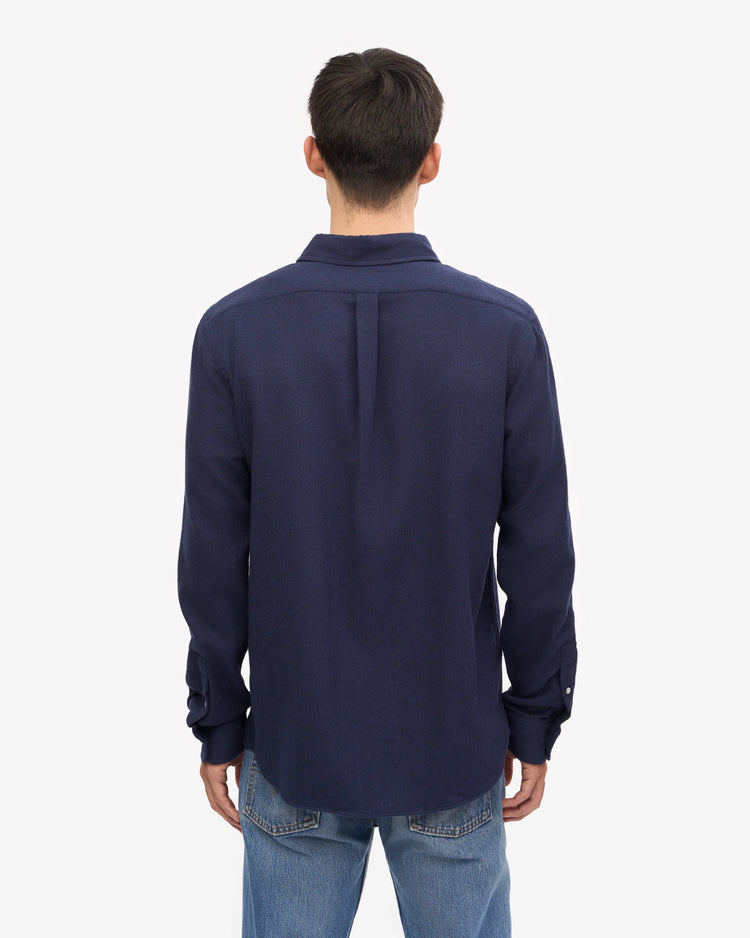 Colorful standard flannel shirt navy blue