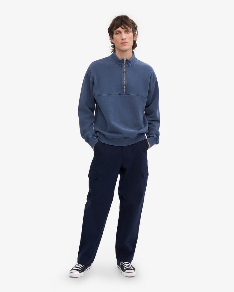 Colorful standard organic quarter zip sweat cs1014 neptune blue