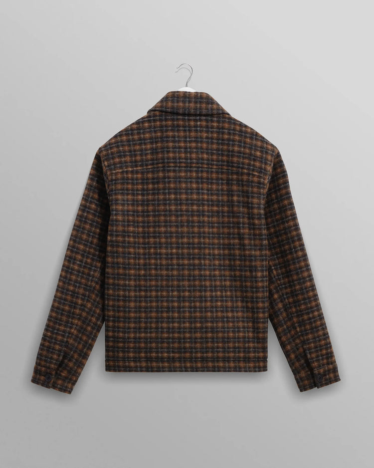 Wax london osier navy and brown drawn check jacket