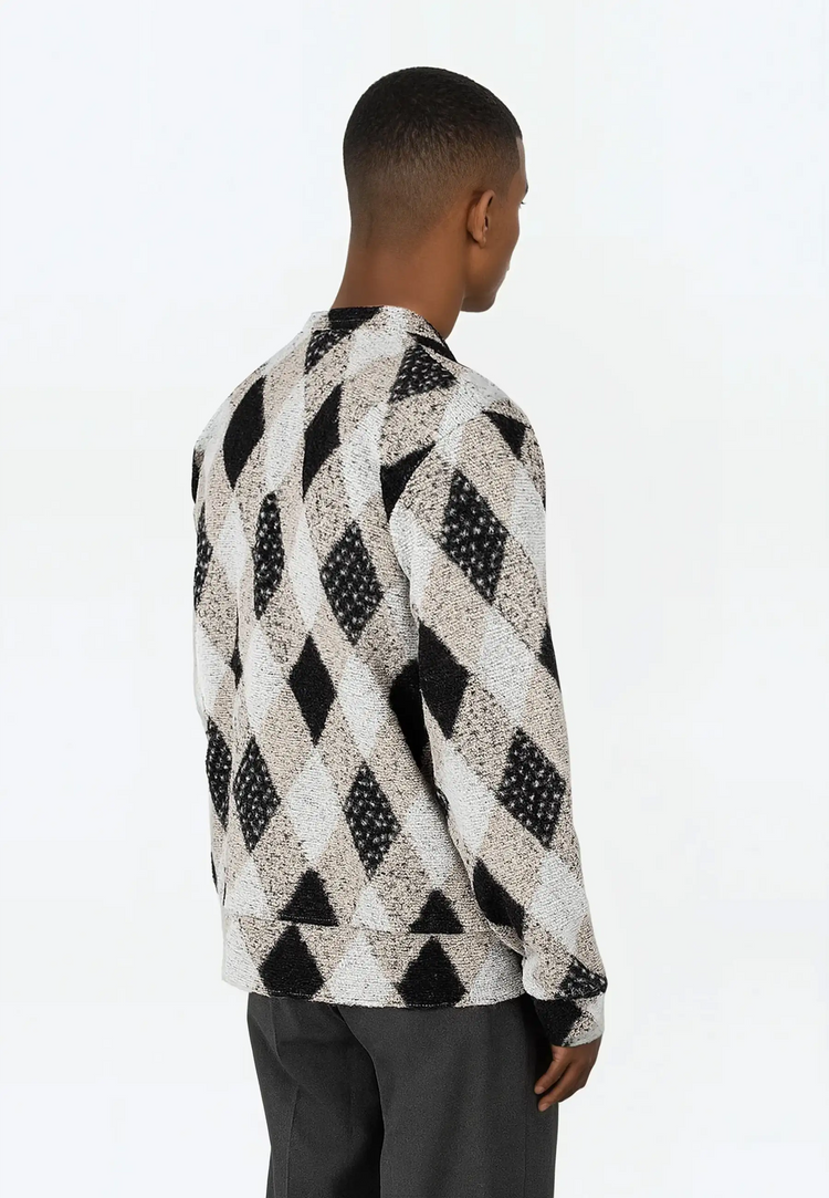 Ciszere parker knitted cardigan checked