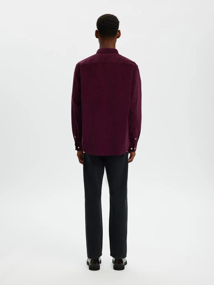 Selectedhomme slhregdanni cord shirt winetasting