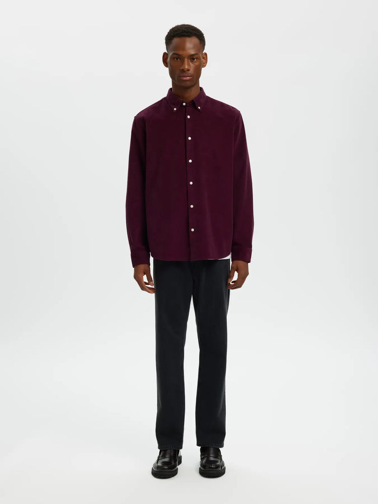 Selectedhomme slhregdanni cord shirt winetasting