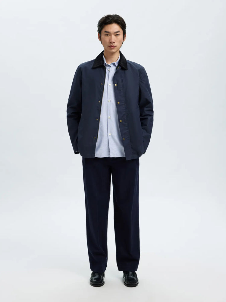Selectedhomme slhrlxjim ox stripe shirt white blue + black