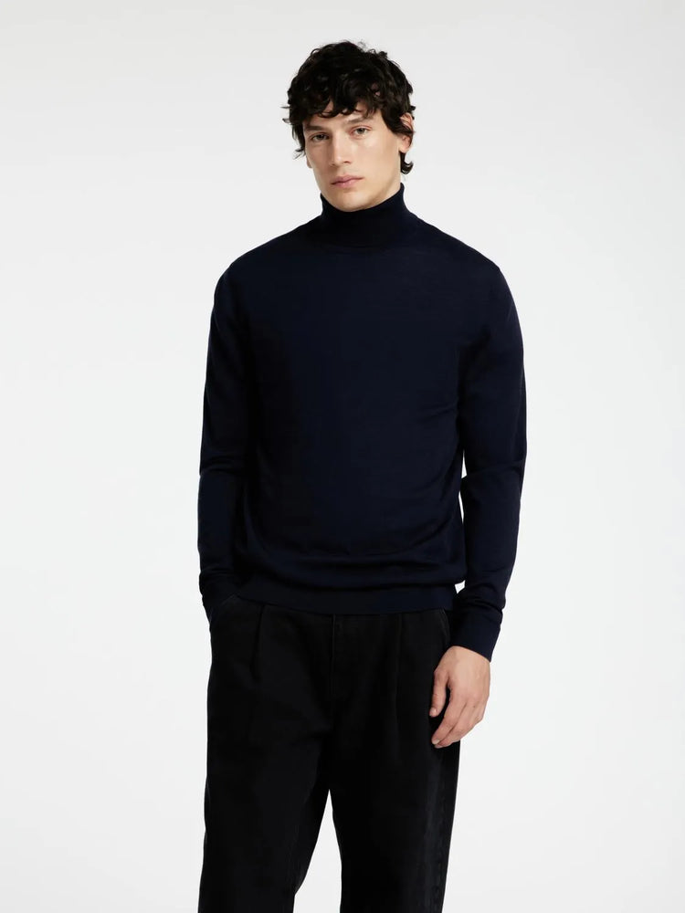 Selectedhomme slhtray knit merino roll neck noos navy blazer