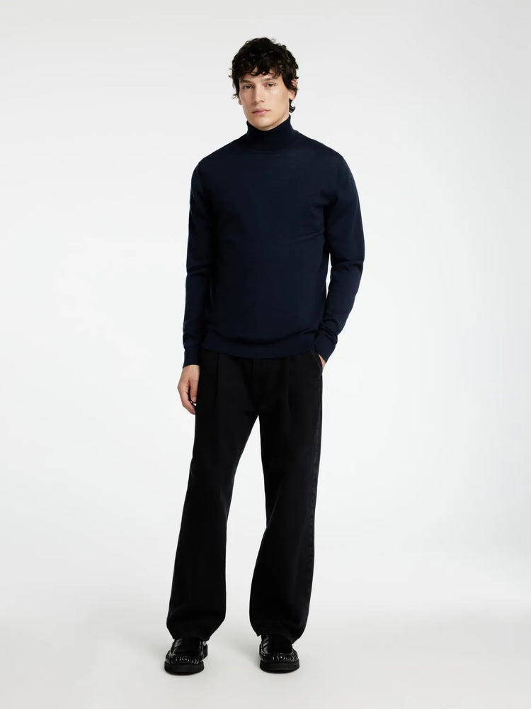 Selectedhomme slhtray knit merino roll neck noos navy blazer