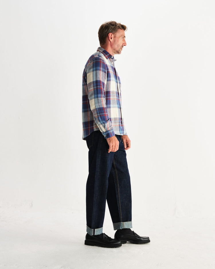 Wax london shelly shirt flannel check blue multi