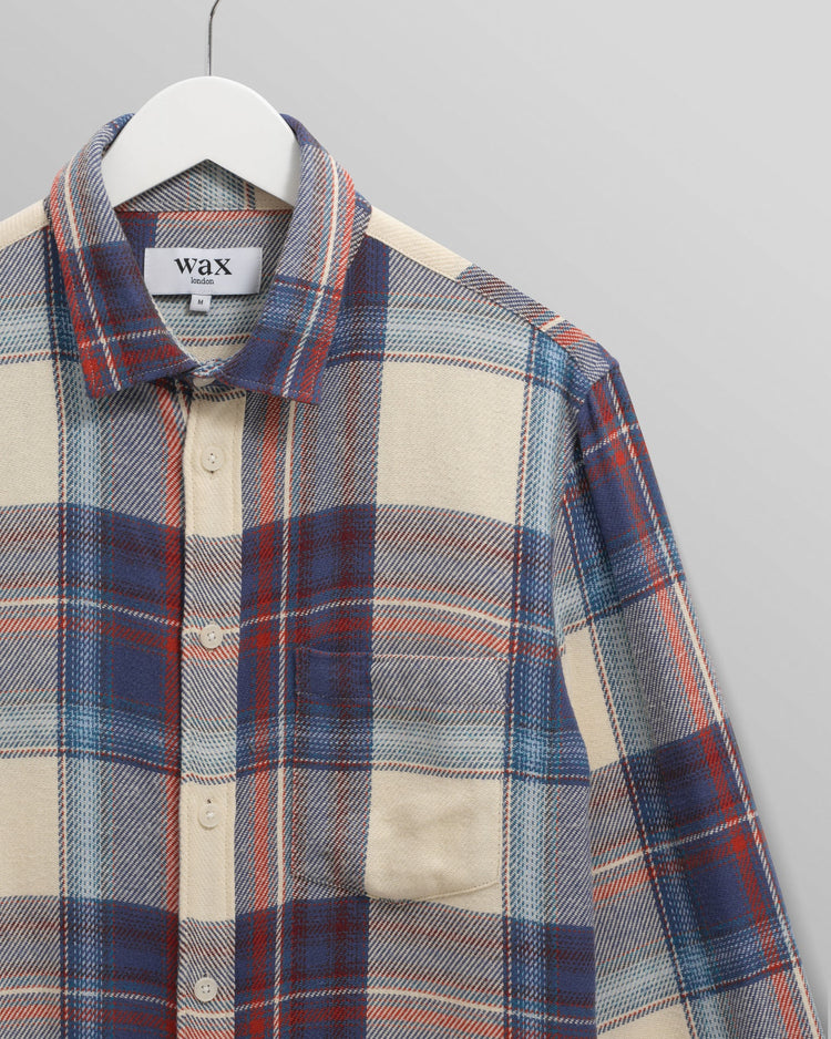 Wax london shelly shirt flannel check blue multi